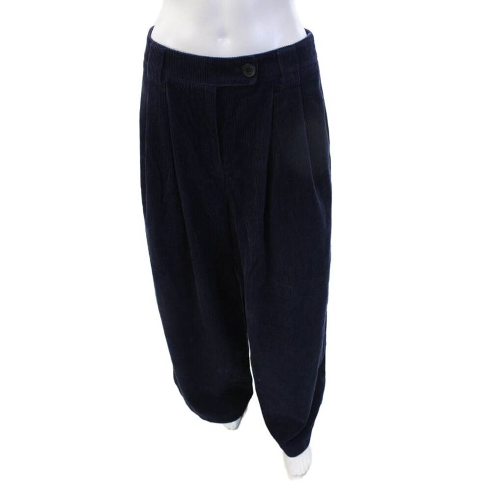 Aligne Unisex Dark Blue Dress Pants 100% Organic Cotton Button Size 38